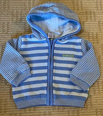 Buy Baby Boys Age 3-6 Months Hooded Blue Zip Hoodie Jacket Coat • 2.99£