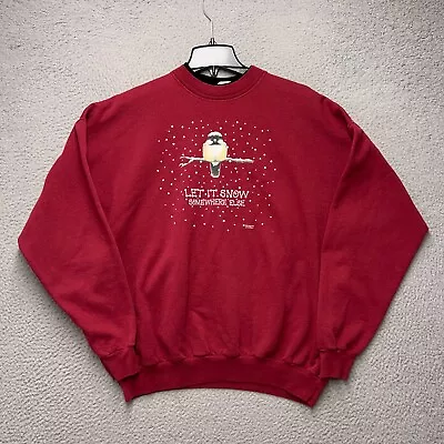 Buy Morning Sun Sweatshirt Womens XL Red Let It Snow Somewhere Else Birds Winter • 18.85£