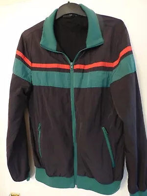 Buy URBAN CLASSICS Mens Shell Jacket Black Green Striped M • 12.50£
