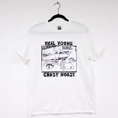 Buy Neil Young - Crazy Horse Zuma White T-Shirt Folk Rock Reprise Records • 11.99£