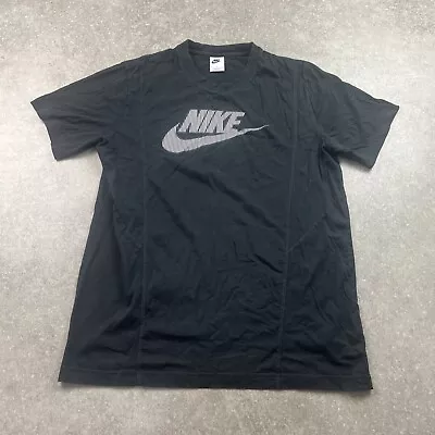 Buy Nike Big Logo Navy Panelled Optical Illusion T-shirt Mens L • 22£