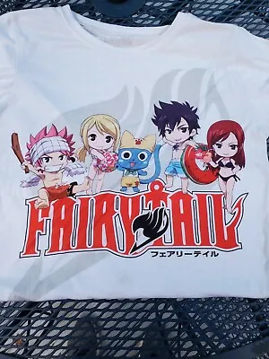Buy Fairy Tail Anime Womens Large White Top Shirt Short Sleeves Funimation Made USA • 11.34£