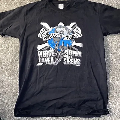 Buy Pierce The Veil Sleeping With Sirens World Tour Band T Shirt Top Perfect  • 20£