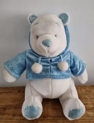 Buy Disney Store Snowflake Soft Plush White Winnie The Pooh Blue Hoodie  Collectable • 20.90£