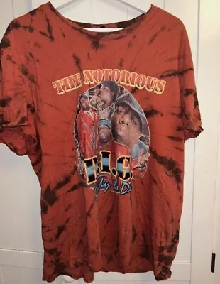 Buy The Notorious BIG T Shirt Tie Dye Red Hip Hop Rap Band Merch Tee Size Large • 12.50£