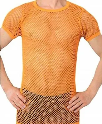 Buy Men's Crystal String Mesh Rasta Top Cotton Fishnet Short Sleeve T-Shirt Tee Tops • 7.56£