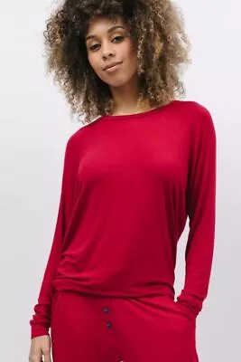 Buy Cyberjammies Pyjama Top Modal Women Noel Red Jersey Super Soft Slouch PJ Top • 12£