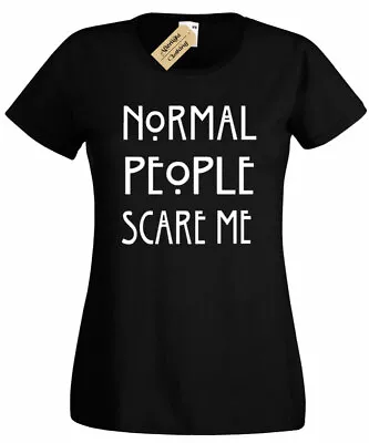 Buy Womens Normal People Scare Me T Shirt Funny Goth Rock Punk Emo Ladies • 11.95£