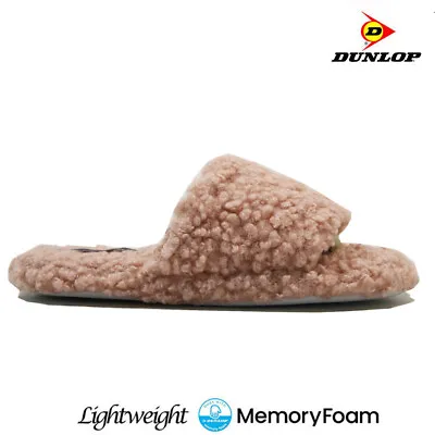 Buy Ladies Dunlop Memory Foam Slippers Winter Warm Comfort Slip On Mules Shoes Size • 9.95£