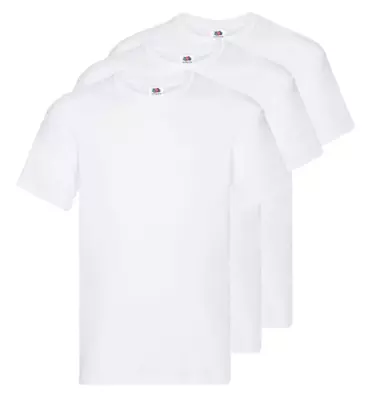 Buy 3 & 6 Pack Fruit Of The Loom Men's T Shirts 100% Cotton Plain Short Sleeve Tee • 18.95£
