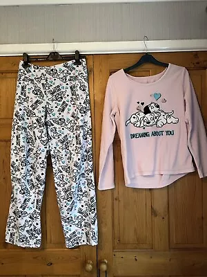 Buy Disney Dalmation Fleece Matching PJs Pyjamas Set Size 8-10  • 3.99£