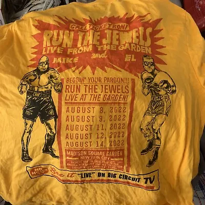 Buy 2022 Run The Jewels Madison Square Garden Shirt XL Tour Rage RATM MSG New York • 73.93£