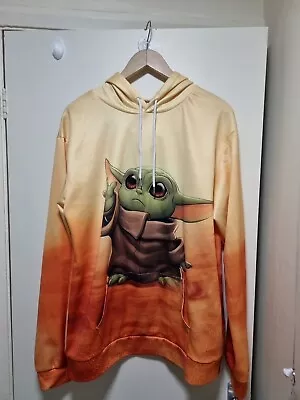 Buy Starwars Yoda Men's Hooded Sweatshirt Jumper Orange Size L/XL • 15.99£