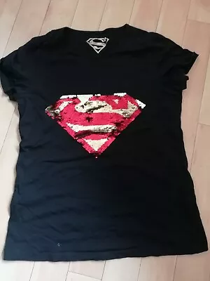 Buy Girls Black Sequin Changeable Superman T Shirt. Marks And Spencer. Age 13 Years • 1.10£