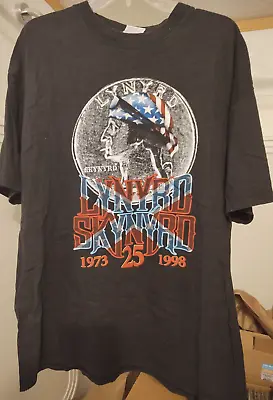 Buy Vintage Lynyrd Skynyrd 1973-1998 25th Anniversary Tour Tshirt Xl Excellent Cond! • 13.78£