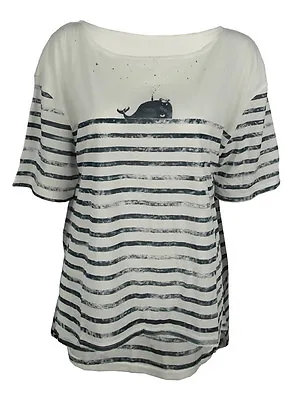 Buy Whale Dolphin Nautical Print Top Shirt Womens Ladies Oversized Tshirt Sea Surf  • 10.99£