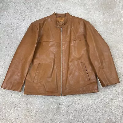 Buy Leather Jacket Womens Medium Brown Grunge Full Zip Up Coat Biker Satin Lined • 34.99£
