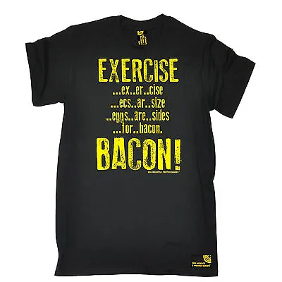 Buy Exercise Bacon T-SHIRT Body Building Weights Gym Training Workout Birthday Gift • 12.95£