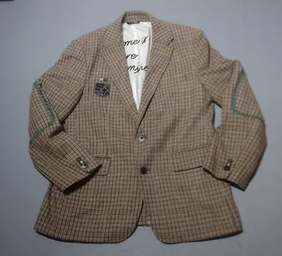 Buy Stones Mens Tweed Jacket 42  Brown Check Unique Detailing Wool Large • 24.99£
