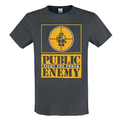 Buy Amplified Public Enemy Yellow Fight The Power T-Shirt S Charcoal • 22.94£