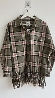 Buy Zara Shirt  Jacket Long Sleevess Size M Wool Blends New • 29.90£