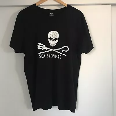 Buy Sea Shepherd T-Shirt Black & White Unisex Cotton Size M Medium • 22.12£