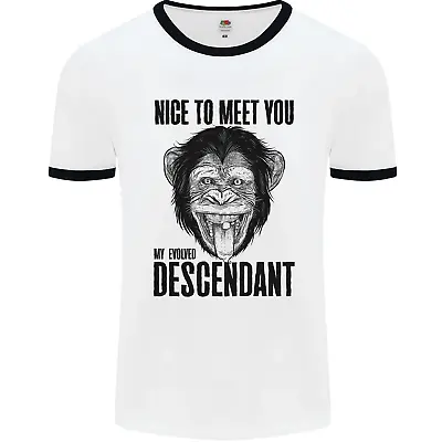 Buy Chimp Evolved Descendant Funny Monkey Ape Mens Ringer T-Shirt • 12.99£