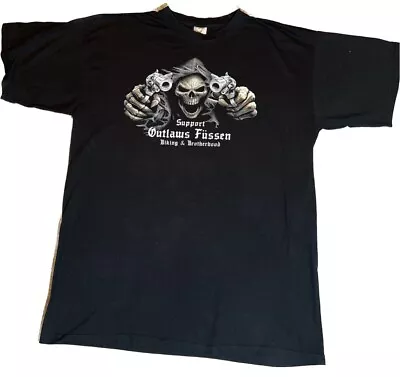 Buy German T-shirt Support Outlaws Fussen Biking And Brotherhood XL Guns Skeletons • 9.99£