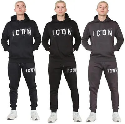 Buy Mens ICON SPLASH Tracksuit Set Hoodie Pants Sweatshirt Joggers Winter Sweatpants • 34.99£