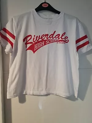 Buy Tim Carter Ladies Cropped Tshirt Riverdale High School Size S White/red • 3£