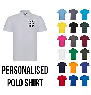 Buy Personalised Embroidered Polo Shirt Custom Printed Workwear T-Shirt Uniform Mens • 16.99£