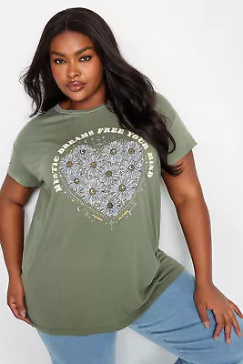 Buy Yours Curve Women's Plus Size 'Mystic Dreams' Slogan T-Shirt • 19.99£