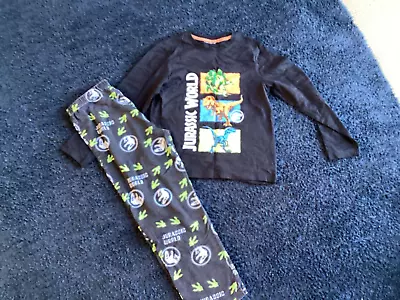 Buy Boys Jurassic World Dinosaur Relax Fit Pjs 7/8 Years Great Condition • 3.25£