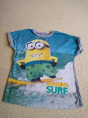 Buy Despicable Me Boys Girls Short Sleeve Surfing Minion T Shirt Top Are 7-8 Yrs • 1.75£