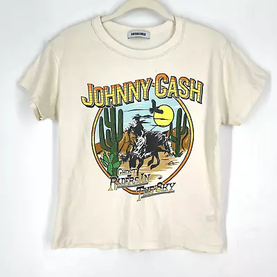 Buy Daydreamer Johnny Cash Riders In The Sky Reverse Girlfriend Tee Cream Small • 49.99£