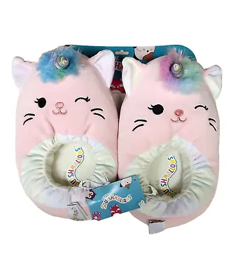 Buy NWT Size 4 - 5 (fit Adult 6, 7, 8 Squishmallow Slippers Pink Unicorn Cat Sabrina • 22.96£