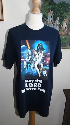 Buy Unisex Star Wars 'May The Lord Be With You' Black T-Shirt Size L • 10£