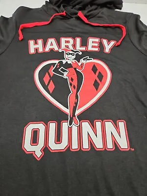 Buy Authentic DC Comics Harley Quinn Short Sleeve Hoodie T Shirt Size Junior M 7/9.  • 7.87£