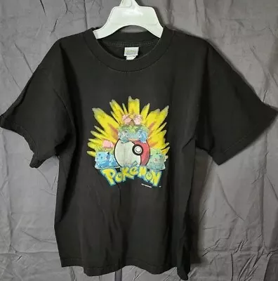 Buy Pokemon 1999 Bulbasaur Graphic T-shirt Black Nintendo Original RN55774 Vintage  • 33.86£