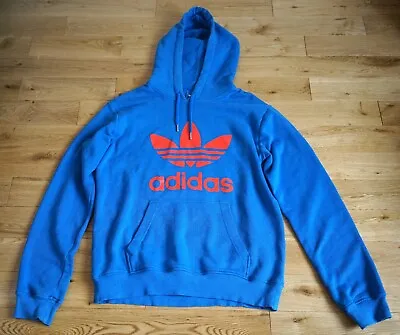 Buy Mens Adidas Originals Big Trefoil Logo Hoodie Sweatshirt Blue Sports Top Size M • 19.99£