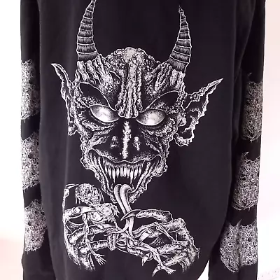 Buy Unisex Stanley Stella Black Hoodie Oversized Goth Devil Heavy XXL Organic Cotton • 20.39£