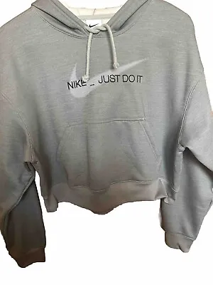 Buy Nike Women's Gray/Black All Time Therma Fit Crop Hoodie (DQ5509-073) Size Small • 9.92£
