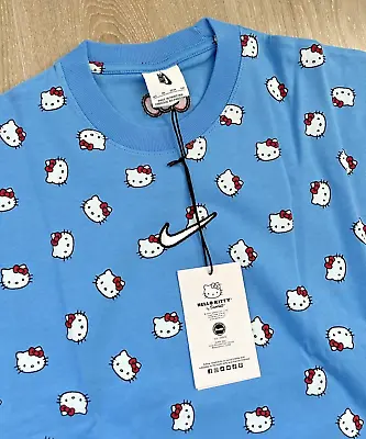 Buy Hello Kitty X Nike T Shirt XS Brand New Blue Sanrio Swoosh Cute Anime • 34.99£