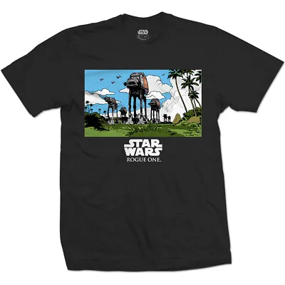 Buy Star Wars Mens Black T-Shirt Rogue One AT-AT March • 7.89£