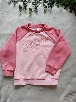 Buy Adidas Kids/girls Cozy Pink/rose Sweatshirt Sport Y2k Logo • 5.50£