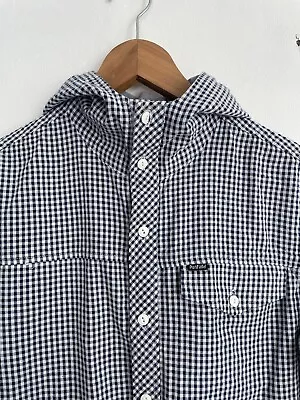 Buy Penfield Gingham Blue & White Hooded Checked Hoodie Shirt Cotton Hoody Size XS • 10£