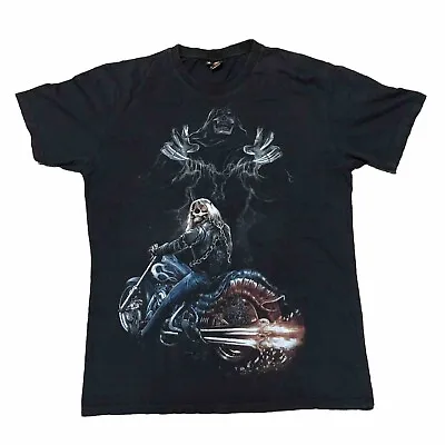Buy Mens Ghost Rider Skull Motorbike Motorcycle Biker UK Size T-Shirt Medium M • 12.99£