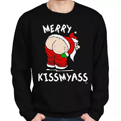 Buy 1Tee Mens Merry Kissmyass Christmas Sweatshirt Jumper • 19.99£