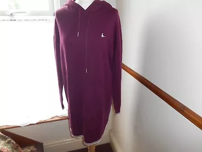 Buy Jack Will's - Burgundy Long Line Hoodie/dress Size 10 Front Pocket • 19.90£