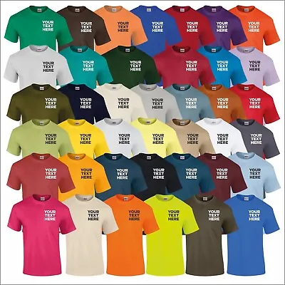 Buy Personalised Gildan Adults Ultra Cotton Mens T-Shirt Custom Text Printed T Shirt • 10.45£